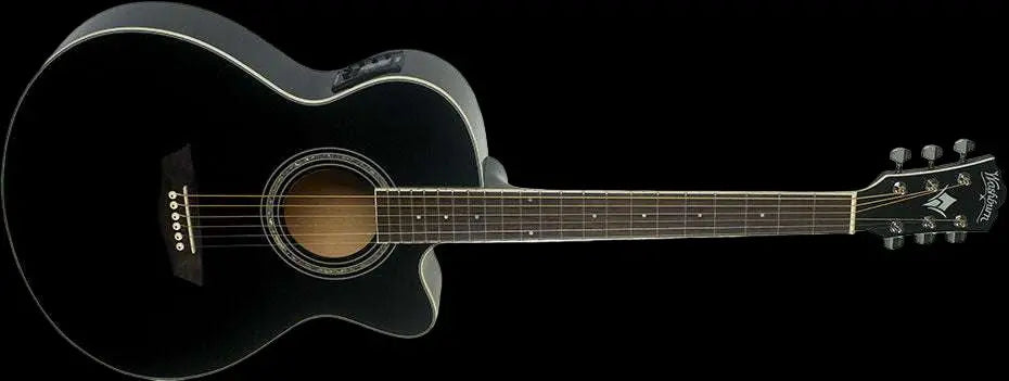 Washburn EA12 - Mini Jumbo - Black Acoustic Guitar - Richards Guitars Of Stratford Upon Avon