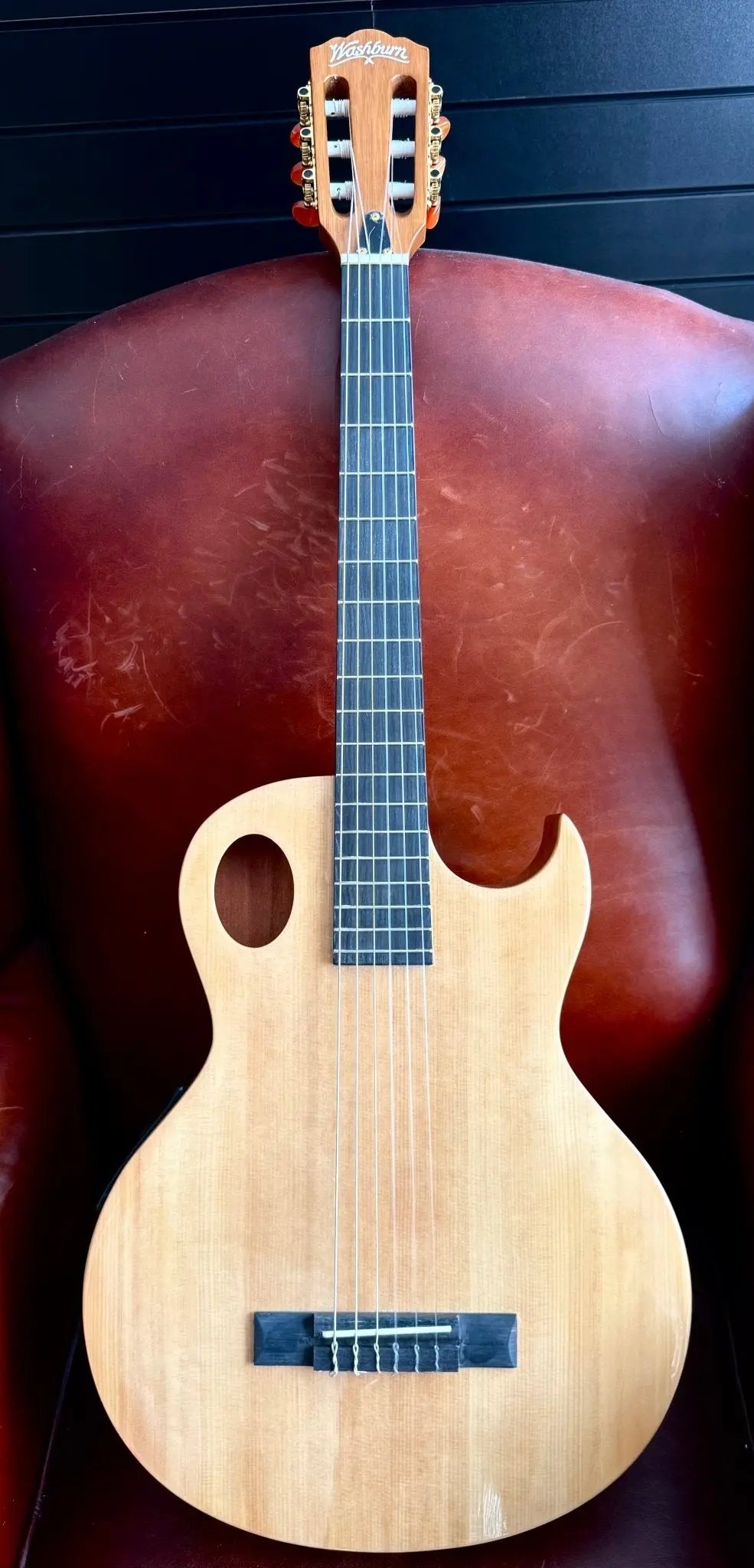 Buy Washburn EACT42S - Thinline - Natural Electro Nylon Strung Guitar w'£225 Custom Pro Setup & Back Up Service