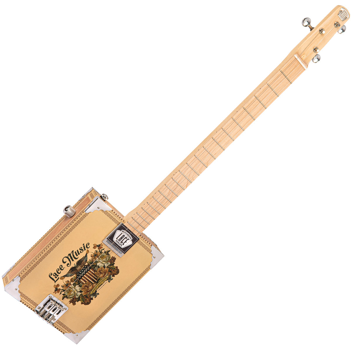 Lace Cigar Box Electric Guitar 3 String Americana