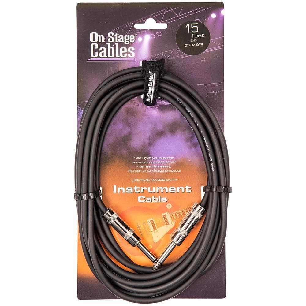 On-Stage Instrument Cable ~ 15ft/4.5m, Accessory for sale at Richards Guitars.