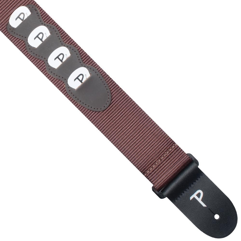 Perris Pick Pocket Strap ~ Brown, Accessory for sale at Richards Guitars.
