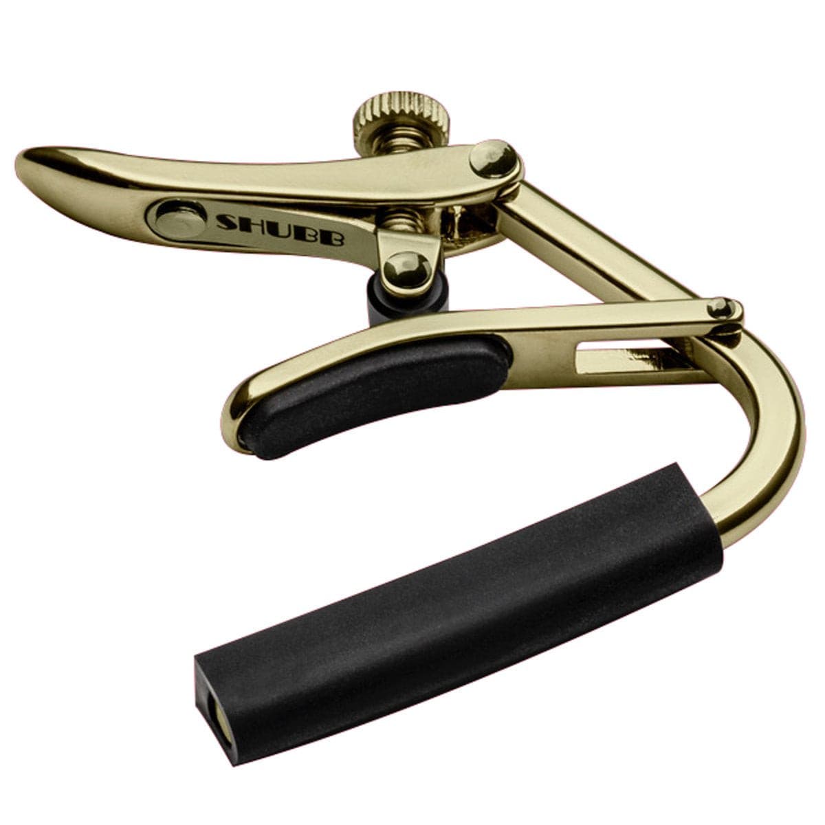 Shubb 'Capo Royale' Steel String Guitar Capo - Gold, Accessory for sale at Richards Guitars.