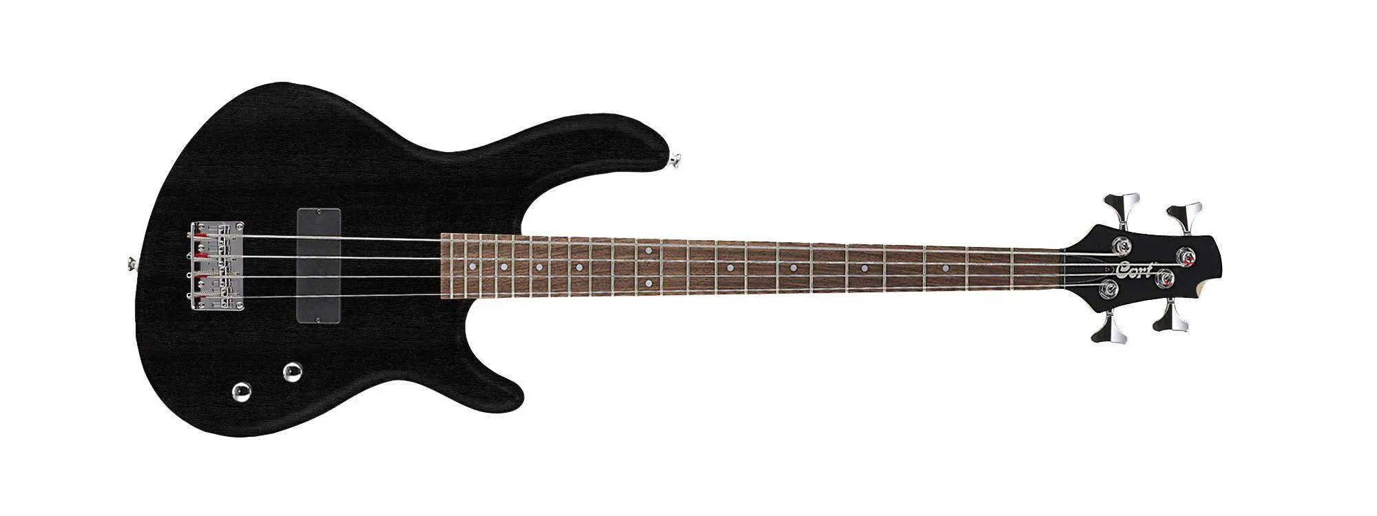 Cort Action Bass Junior Open Pore Black Bass Guitar - Richards Guitars Of Stratford Upon Avon