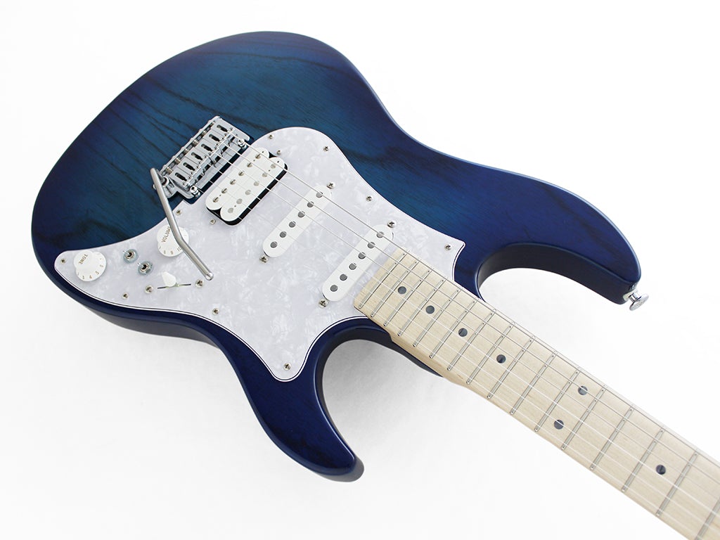 FGN Expert Odyssey EOSASHM See-Thru Blue Burst With Hard Case, Electric Guitar for sale at Richards Guitars.
