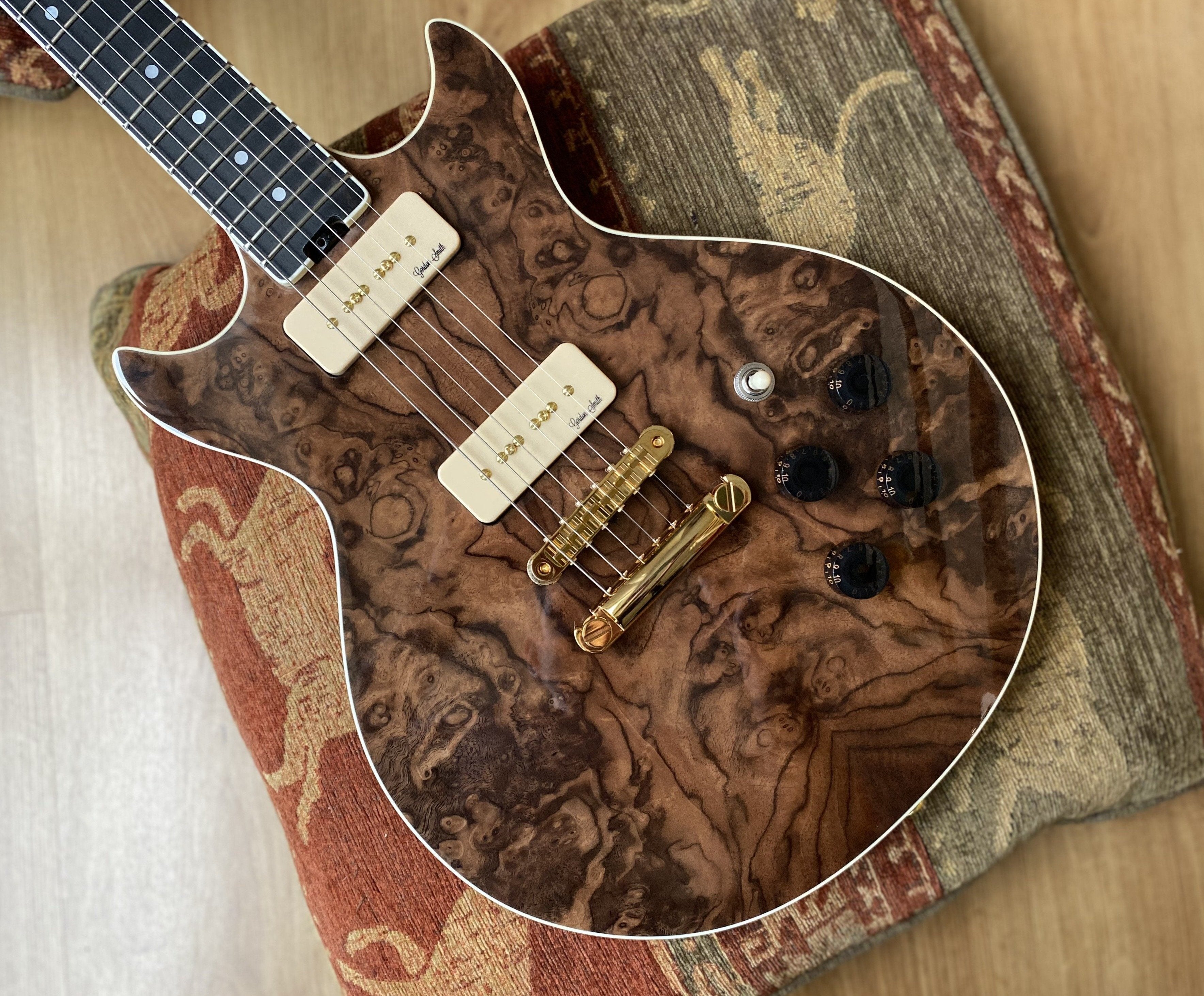 Gordon Smith GS Deluxe Burled Walnut P90 Custom, Electric Guitar for sale at Richards Guitars.
