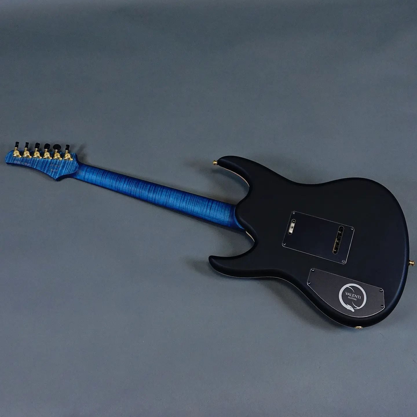 Valenti Nebula Carved Semi Hollow P90 Dark Blue, Electric Guitar for sale at Richards Guitars.