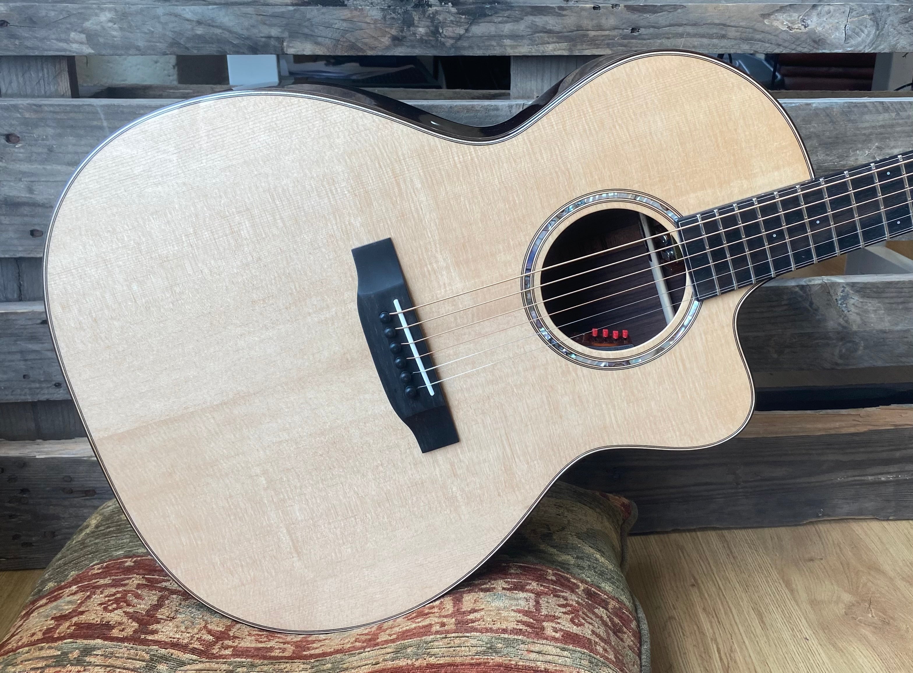 Auden Artist 45 Chester Cutaway Spruce/Rosewood Cutaway. (Free Brad Clarke supernatural system), Electro Acoustic Guitar for sale at Richards Guitars.