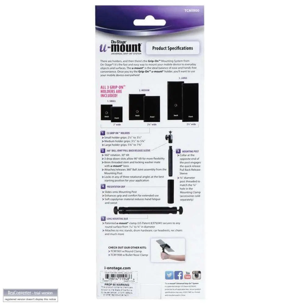 On - Stage Postage Grip - On Universal Device Holder with u - mount Mounting - Richards Guitars Of Stratford Upon Avon