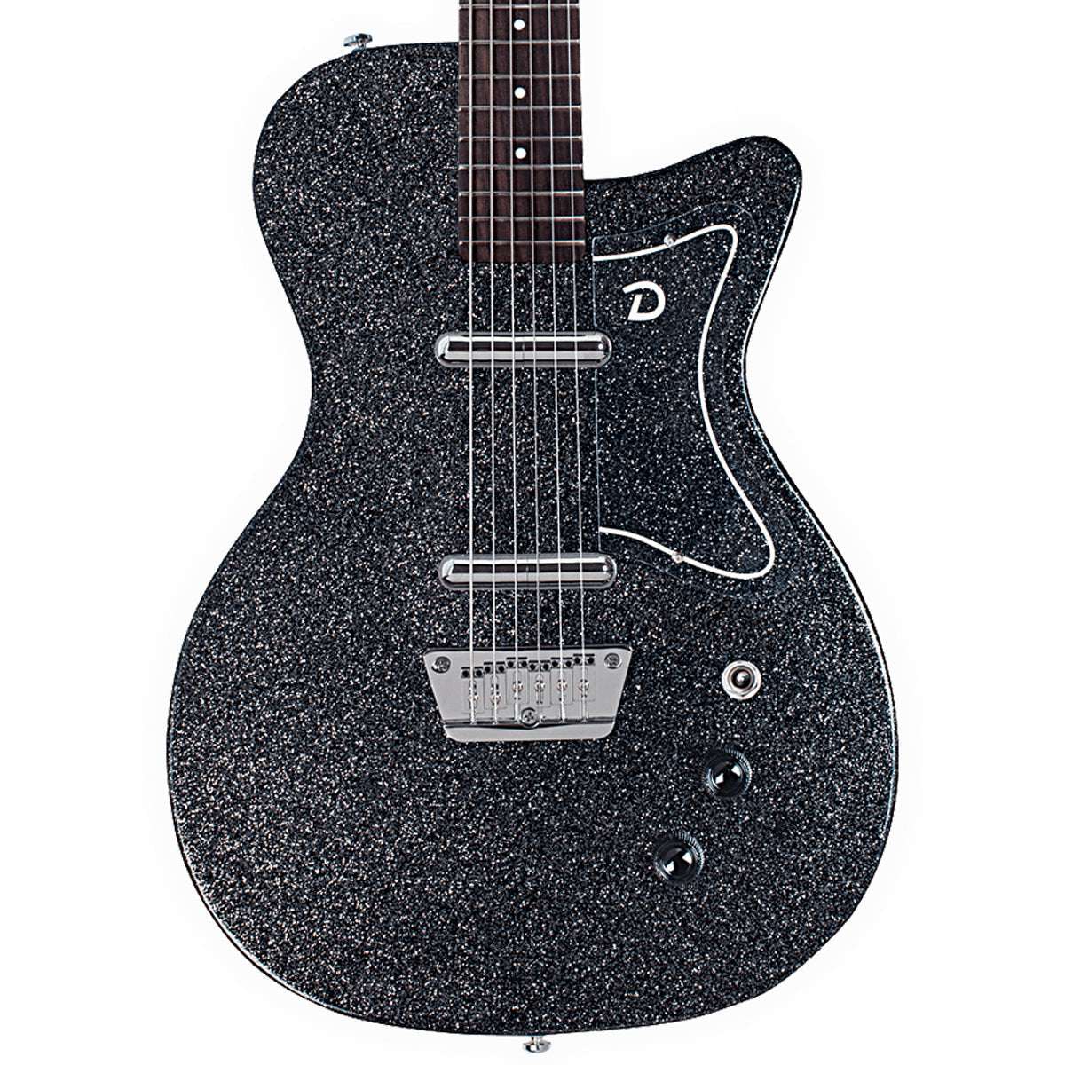 Danelectro '56 Baritone Electric Guitar ~ Black Sparkle - Richards Guitars Of Stratford Upon Avon