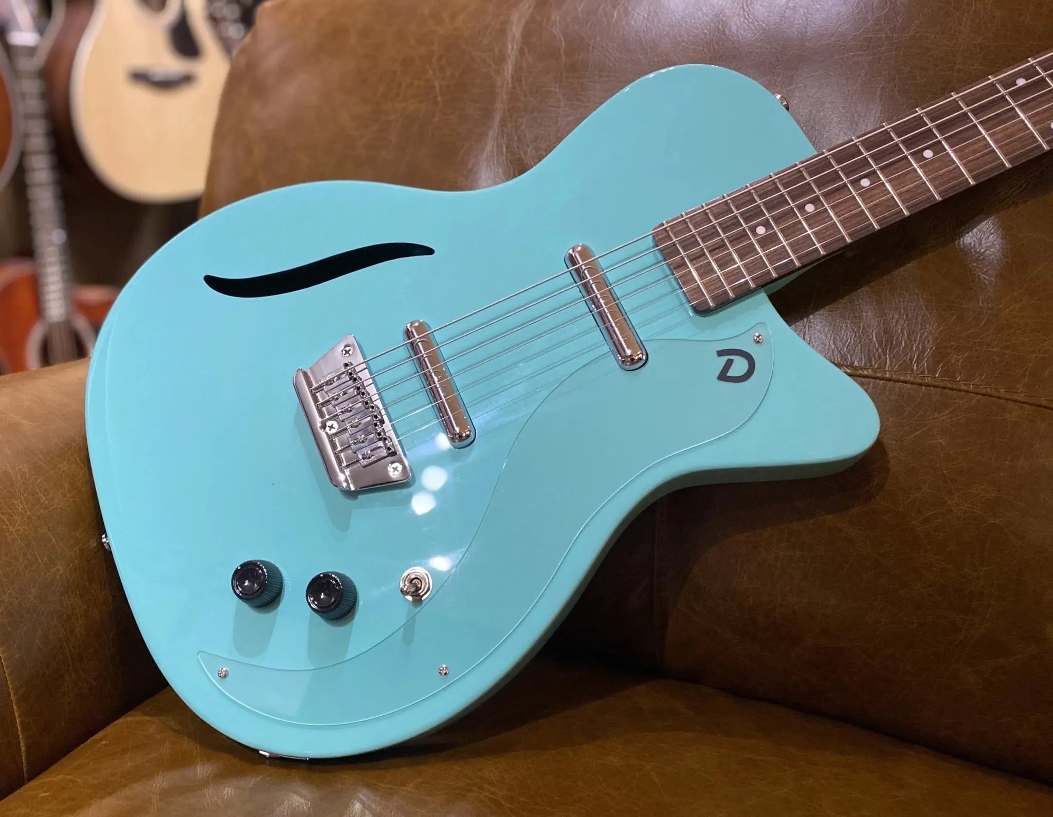 Danelectro Vintage '56 Baritone Guitar ~ Dark Aqua - Richards Guitars Of Stratford Upon Avon