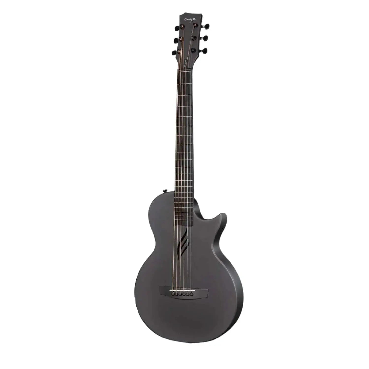 Enya Nova Go Black Carbon Fibre 1/2 size Travel Guitar - Richards Guitars Of Stratford Upon Avon