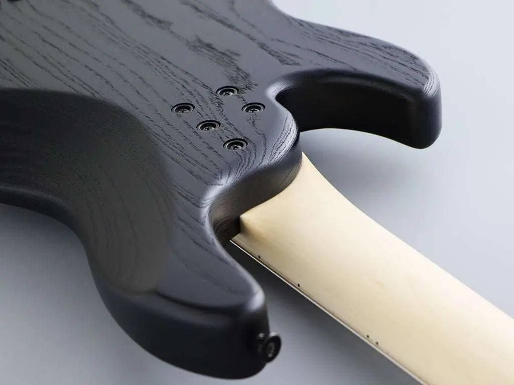 FGN Bass Guitar J Standard Mighty Jazz JMJ53ASHDEM Open Pore Black With Gig Bag - Richards Guitars Of Stratford Upon Avon