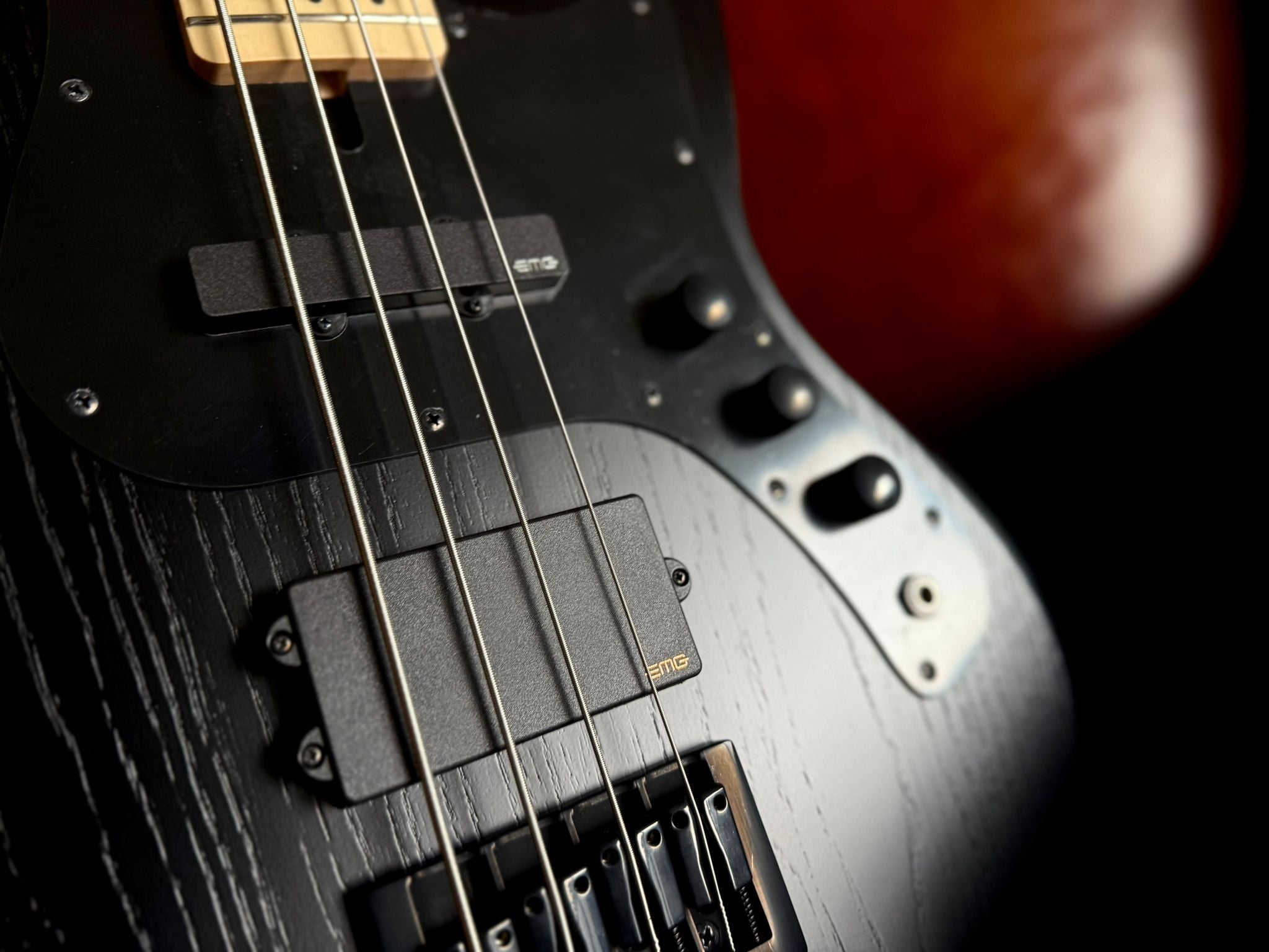 FGN J Standard Mighty Jazz JMJ2ASHDEM Open Pore Black With Gig Bag - Richards Guitars Of Stratford Upon Avon