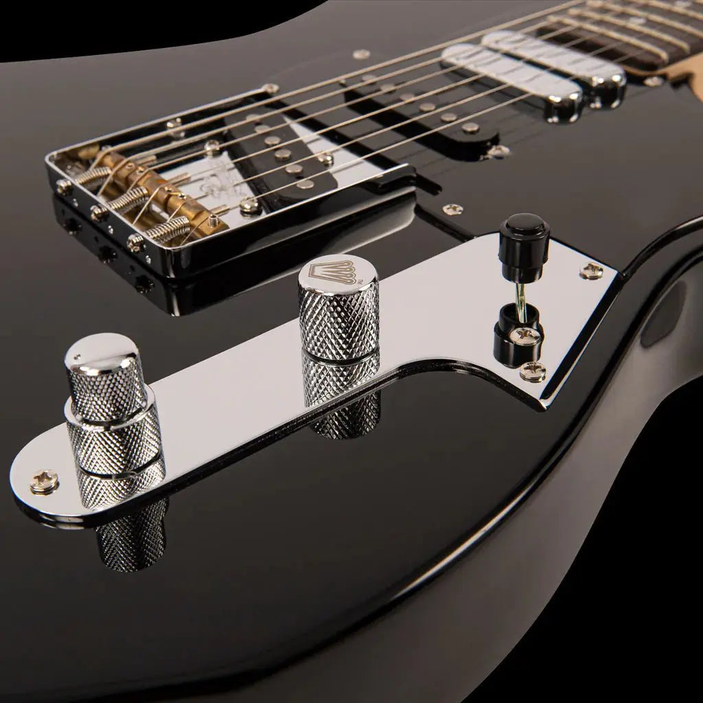 FRET KING COUNTRY SQUIRE MUSIC ROW - GLOSS BLACK (Includes Our £85 Pro Setup Free) - Richards Guitars Of Stratford Upon Avon