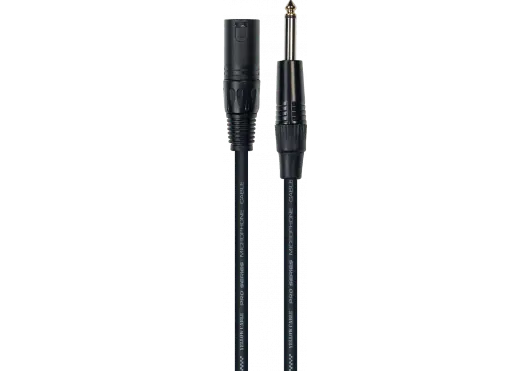 GA202 Black OD6mm Microphone Cable Jack, Male mono / XLR male 5m - Richards Guitars Of Stratford Upon Avon