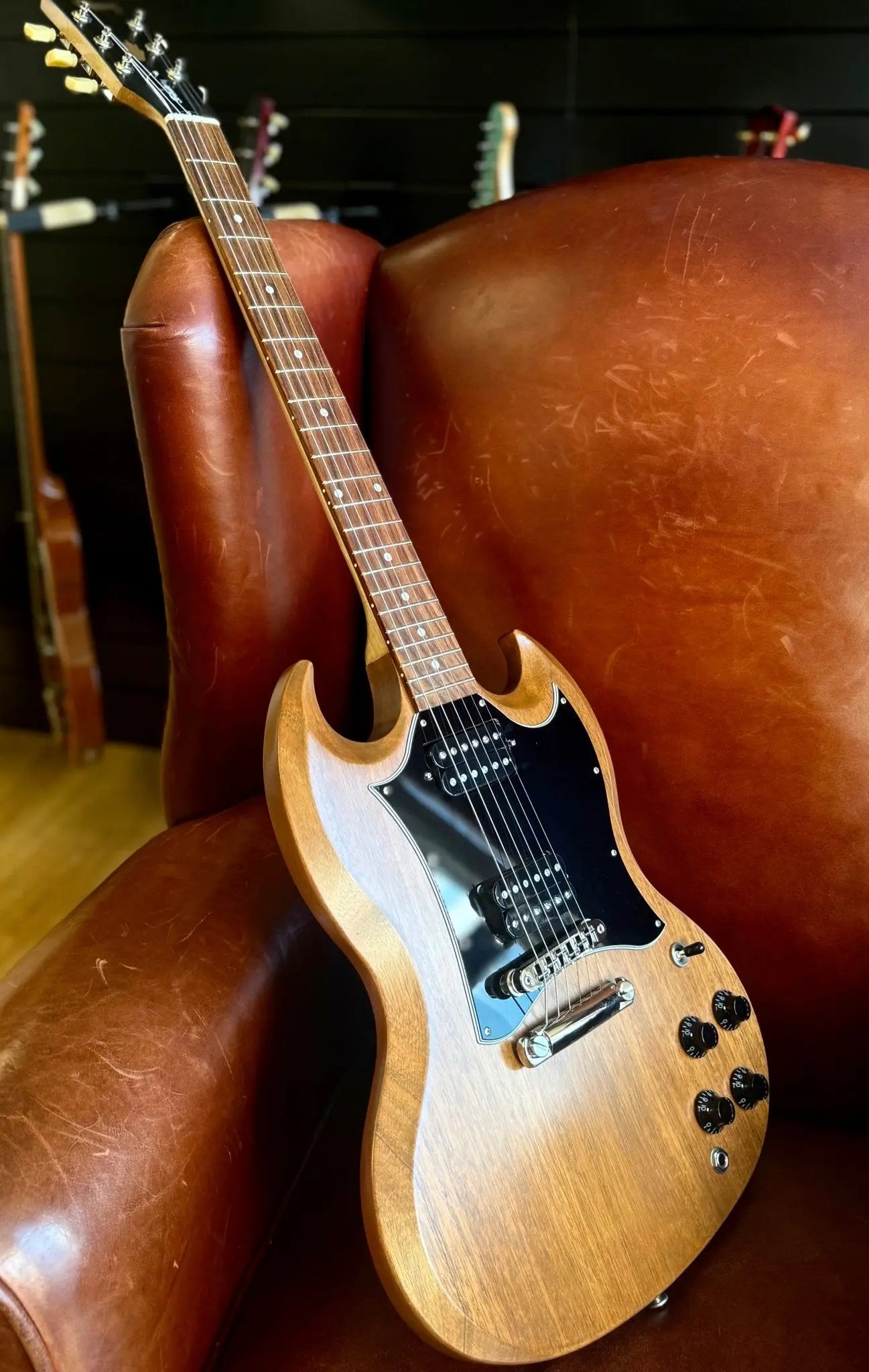 Gibson Tribute SG in Natural Walnut (used) - Richards Guitars Of Stratford Upon Avon