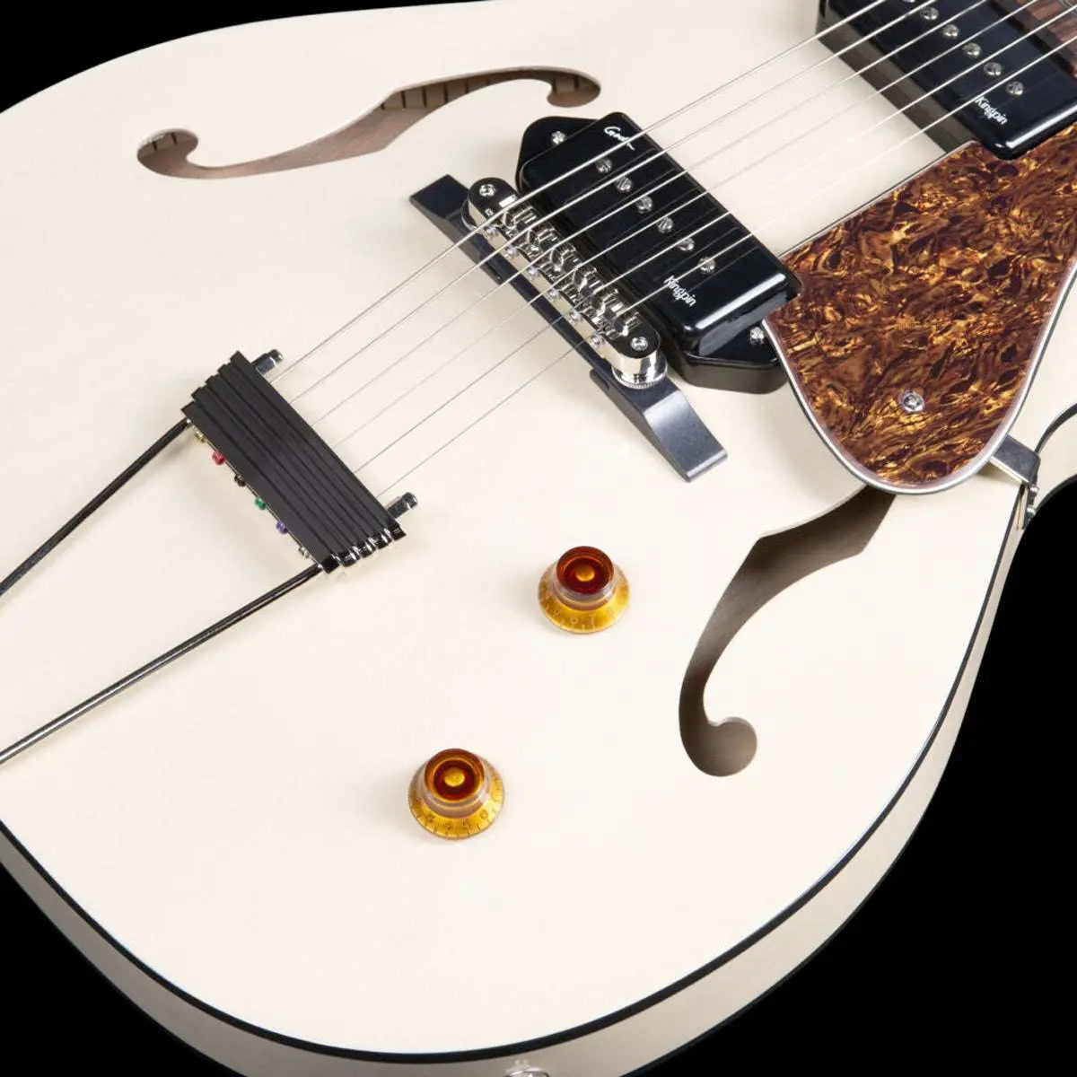 Godin 5th Avenue Thin Line Kingpin P90 Semi - Acoustic Guitar ~ Trans Cream - Richards Guitars Of Stratford Upon Avon