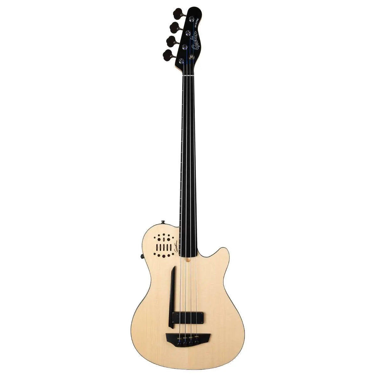 Godin A4 Ultra Semi - Acoustic Fretless Bass Guitar ~ Natural - Richards Guitars Of Stratford Upon Avon