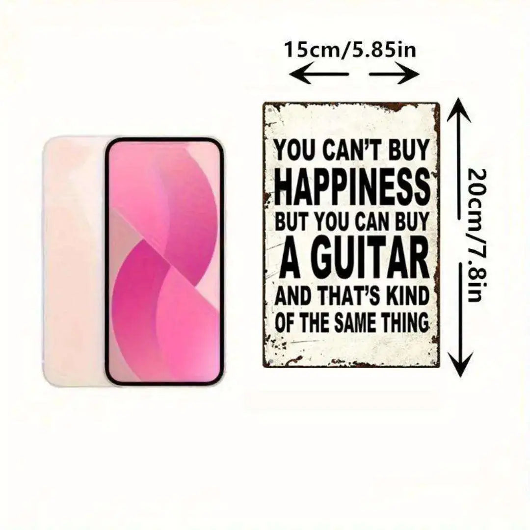 Guitar Wall Art "You Cant Buy Hapiness" Desktop / Wall Art - Richards Guitars Of Stratford Upon Avon