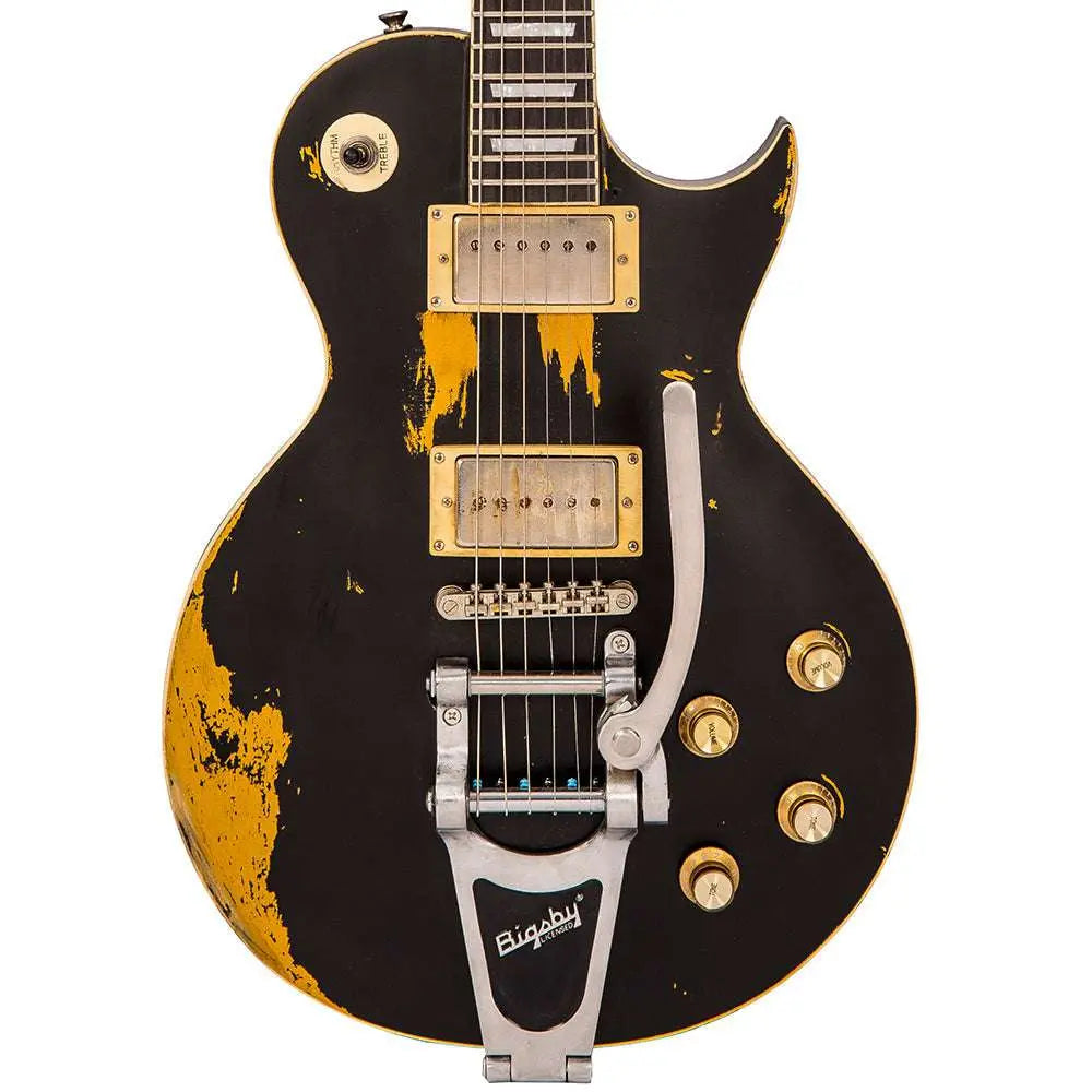 IN BUILD: - Vintage V100 ProShop Unique ~ Boulevard Black - Richards Guitars Of Stratford Upon Avon