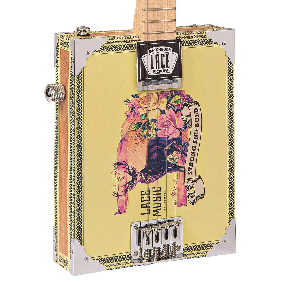 Lace Cigar Box Electric Guitar ~ 4 String ~ Deer Crossing - Richards Guitars Of Stratford Upon Avon