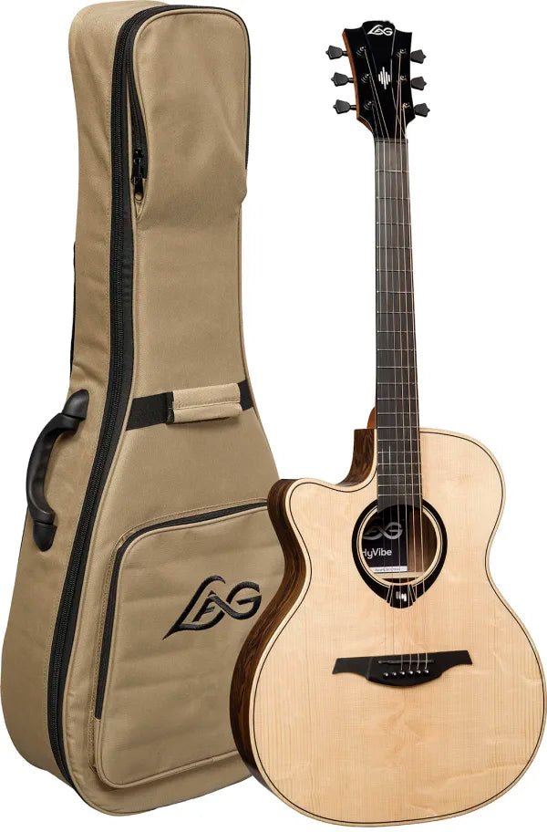 LAG HyVibe 30 H2 - Auditorium Cutaway Electro Acoustic Guitar Left Handed - Richards Guitars Of Stratford Upon Avon
