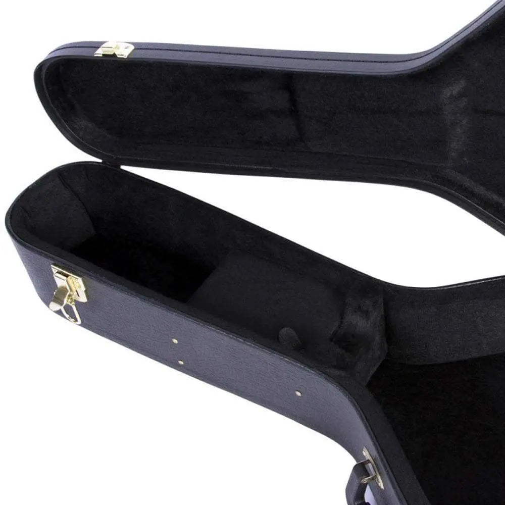 On Stage Hardshell Jumbo Guitar Case ~ Black - Richards Guitars Of Stratford Upon Avon
