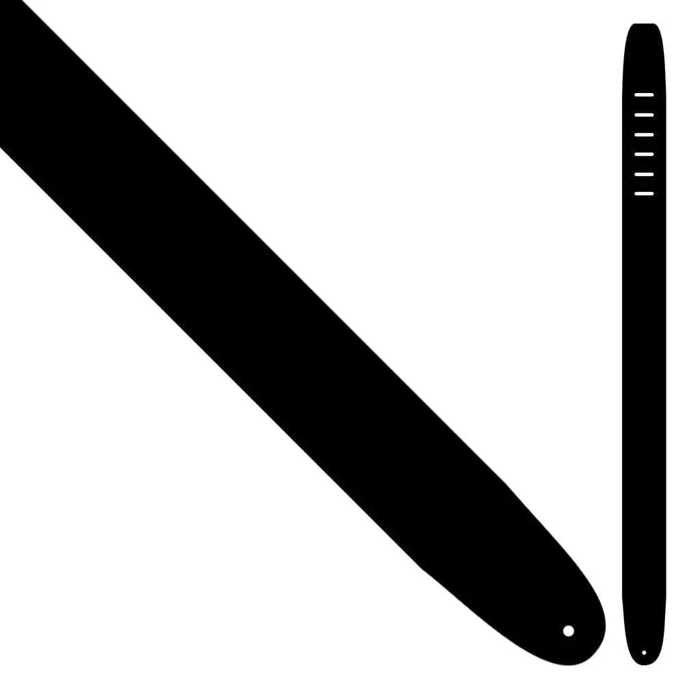 Perri's Plain Leather Guitar Strap ~ Black - Richards Guitars Of Stratford Upon Avon