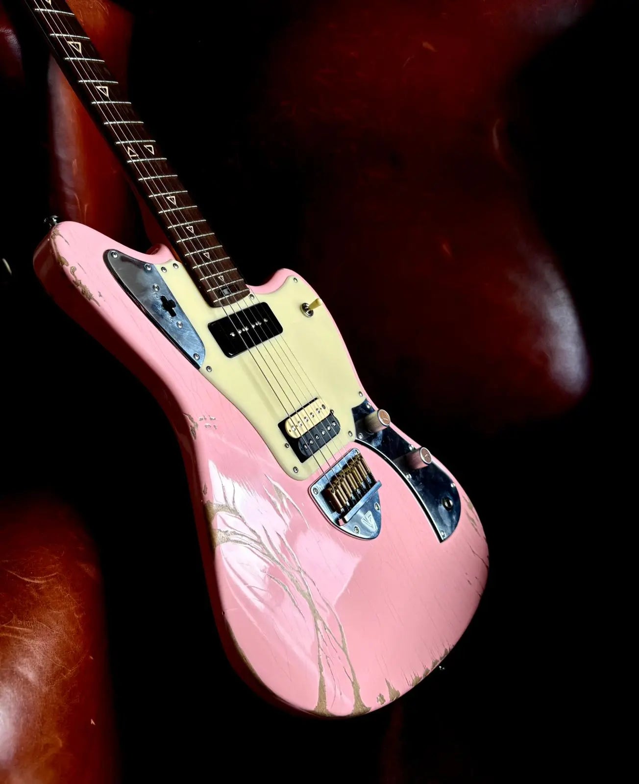 Valiant Jupiter Distressed Mola Pink - Richards Guitars Of Stratford Upon Avon