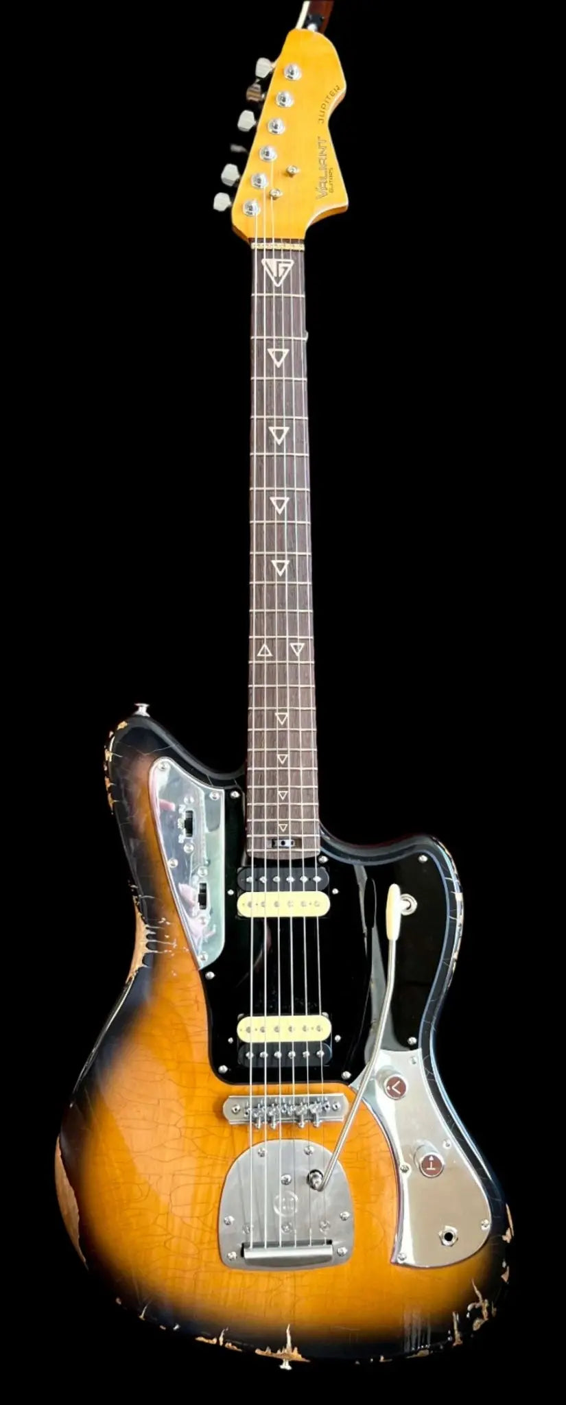 Valiant Jupiter Sunburst Distressed Mastery - With Stainless Steel Frets Upgrade - Ultimate Luxury Hand Crafted Electic Guitar - Richards Guitars Of Stratford Upon Avon
