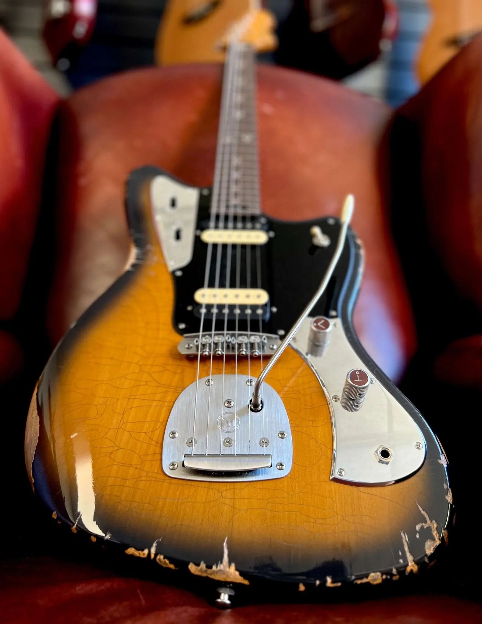 Valiant Jupiter Sunburst Distressed Mastery - With Stainless Steel Frets Upgrade - Ultimate Luxury Hand Crafted Electic Guitar - Richards Guitars Of Stratford Upon Avon