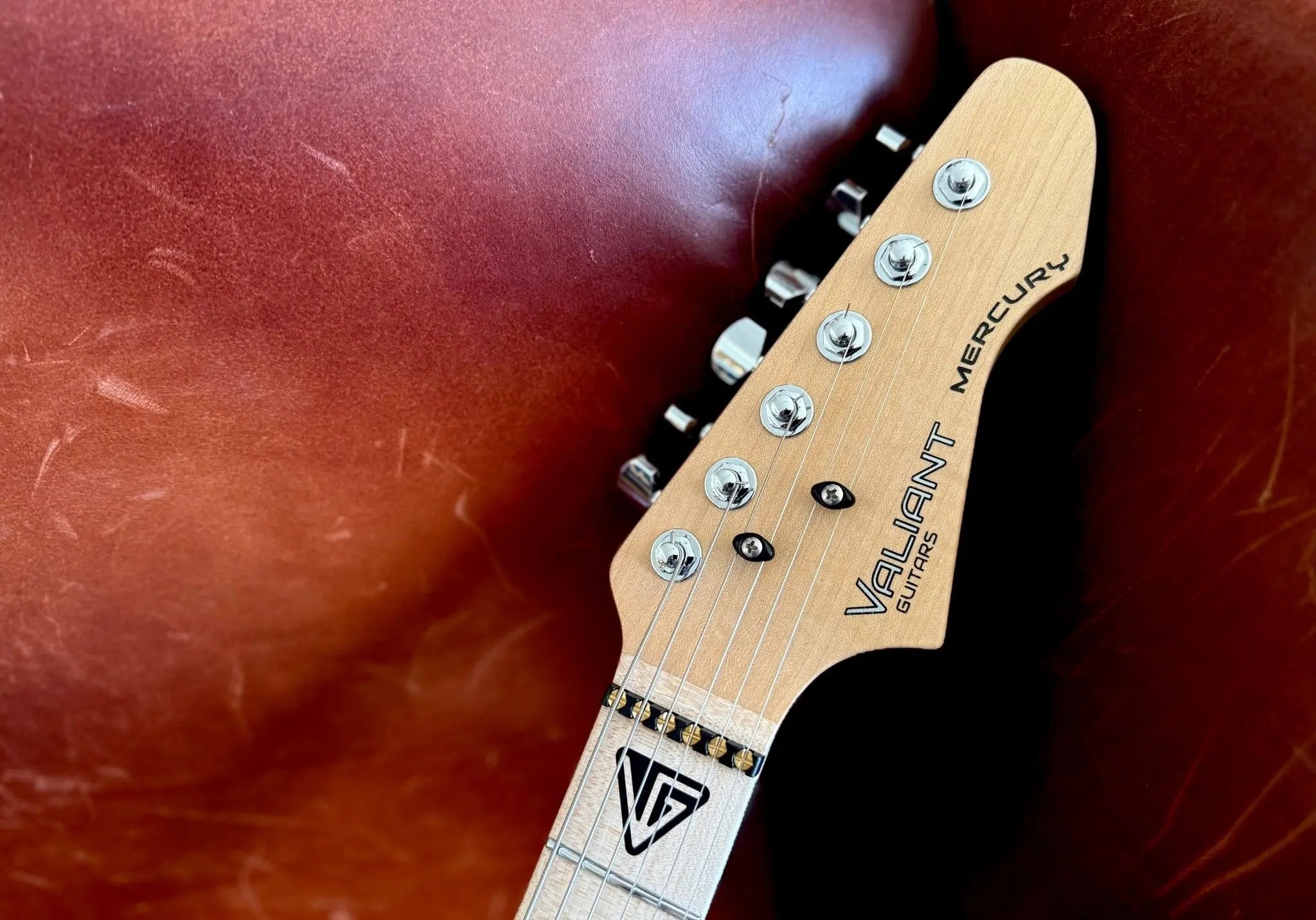 Valiant Mercury Burgundy Red w' 1 Piece Body & Stainless Steel Frets - Richards Guitars Of Stratford Upon Avon