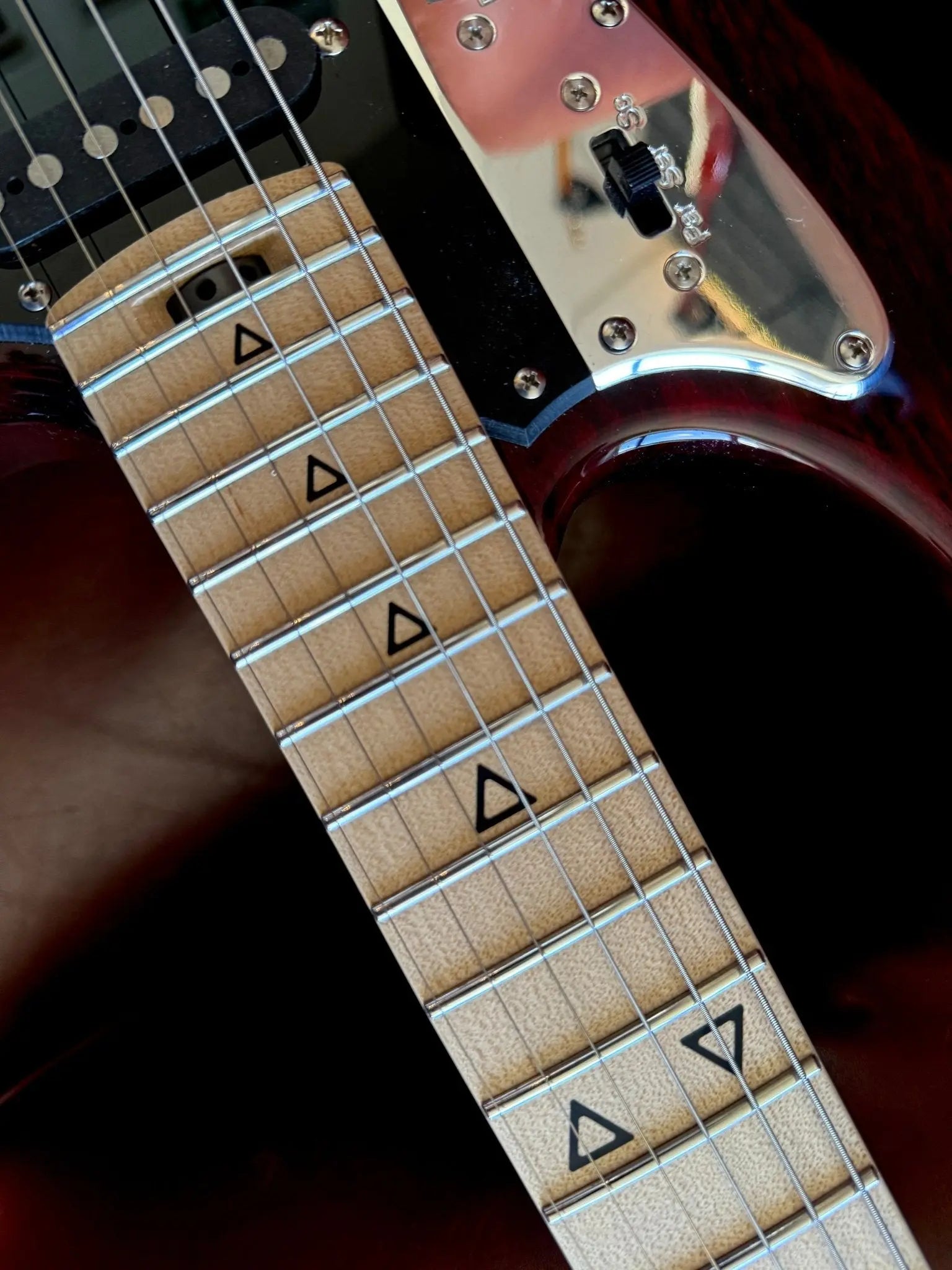 Valiant Mercury Burgundy Red w' 1 Piece Body & Stainless Steel Frets - Richards Guitars Of Stratford Upon Avon