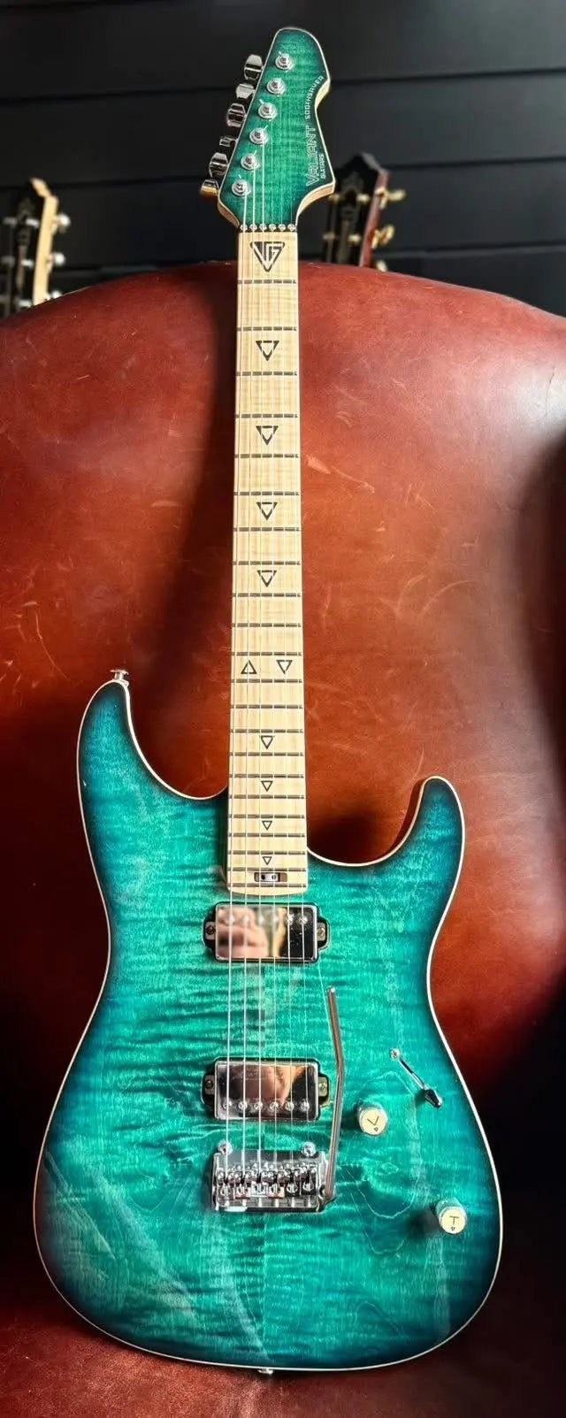 Valiant Soothsayer Malachite Alchemist Custom With Stainless Steel Frets Upgrade - Richards Guitars Of Stratford Upon Avon