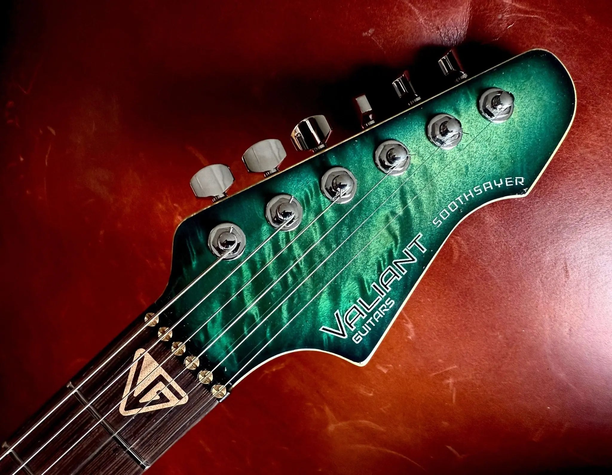 Valiant Soothsayer Malachite Alchemist P90 Custom With Stainless Steel Frets Upgrade - Richards Guitars Of Stratford Upon Avon