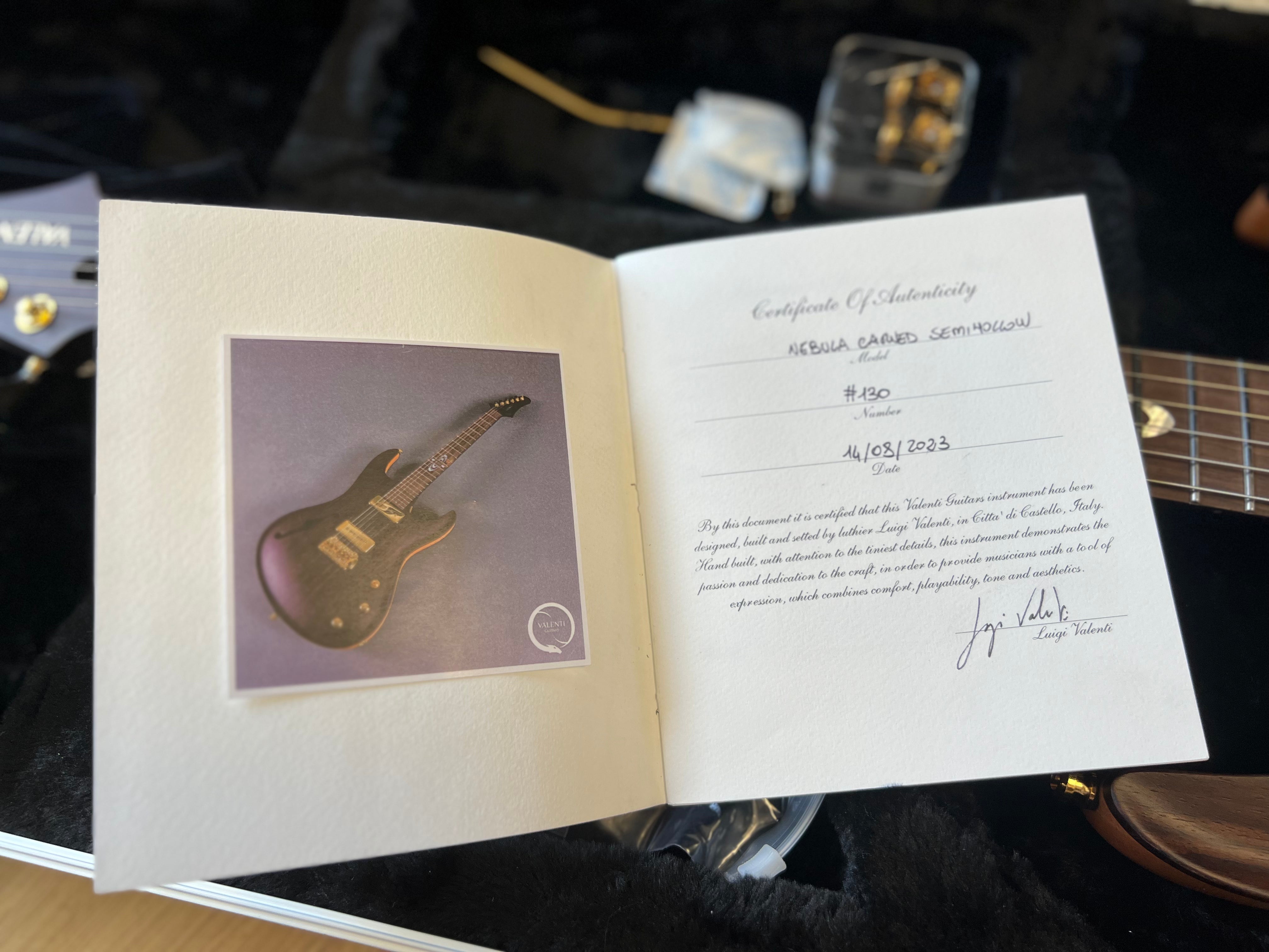 Valenti Nebula Semi Hollow All Rosewood, Guitarra Eléctrica en venta en Richards Guitars.