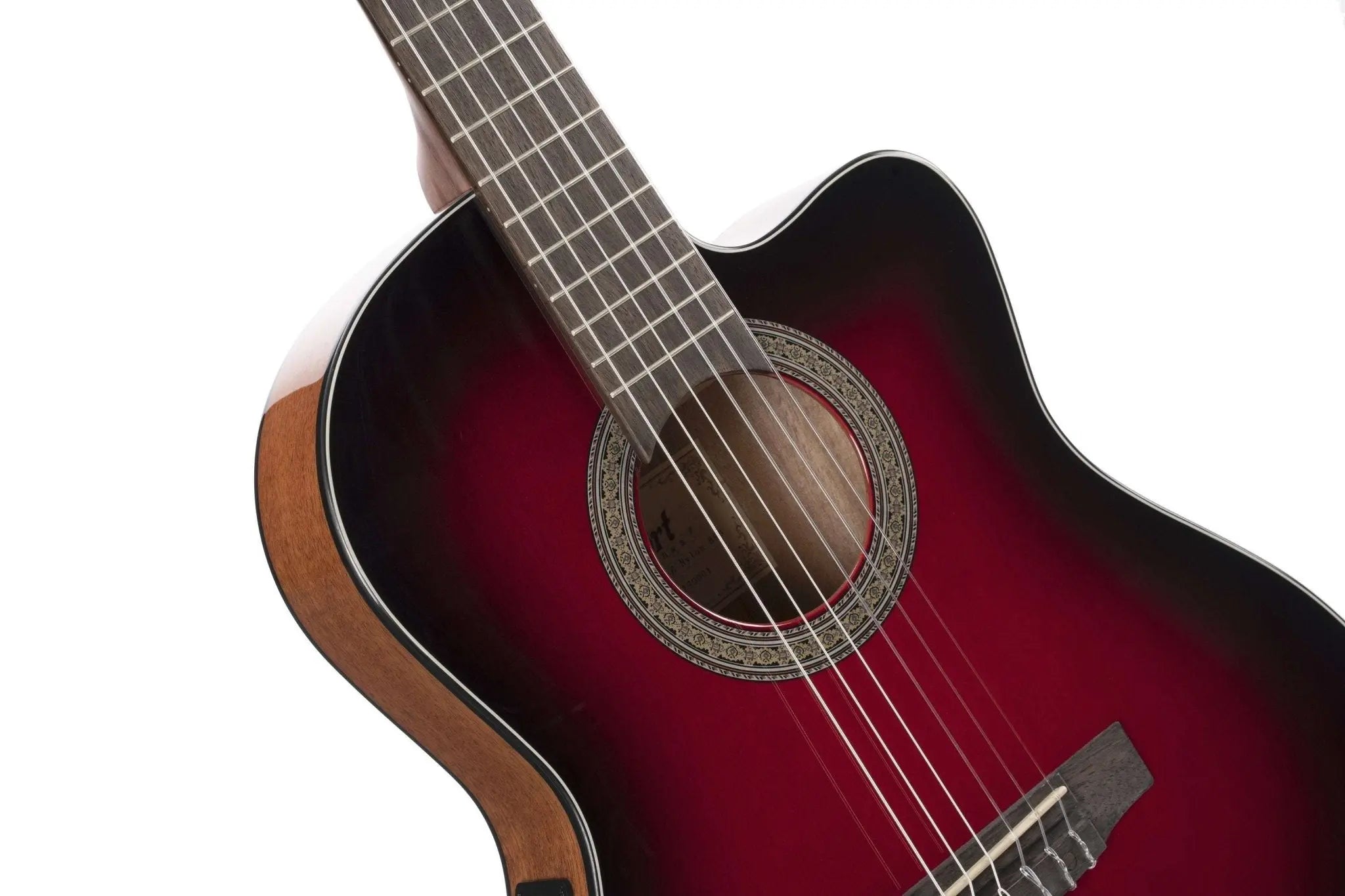 Cort Jade E Nylon Burgundy Red Burst - Richards Guitars Of Stratford Upon Avon