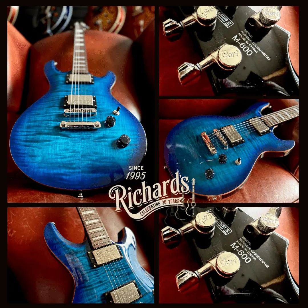 Cort M600BB Blue Burst. Awesome Set Neck Electric Guitar For PRS Lovers. Top Recommendation. - Richards Guitars Of Stratford Upon Avon