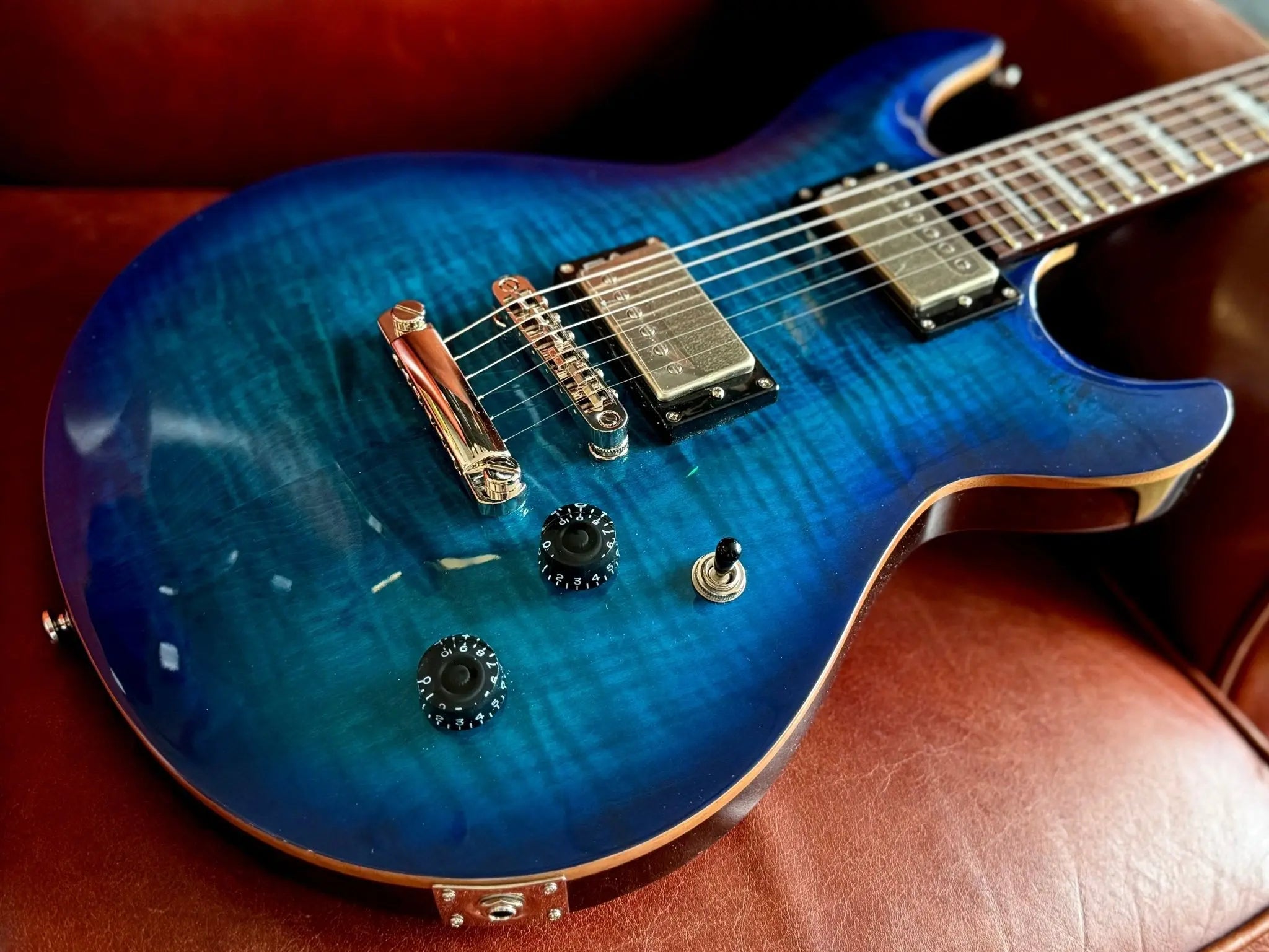 Cort M600BB Blue Burst. Awesome Set Neck Electric Guitar For PRS Lovers. Top Recommendation. - Richards Guitars Of Stratford Upon Avon