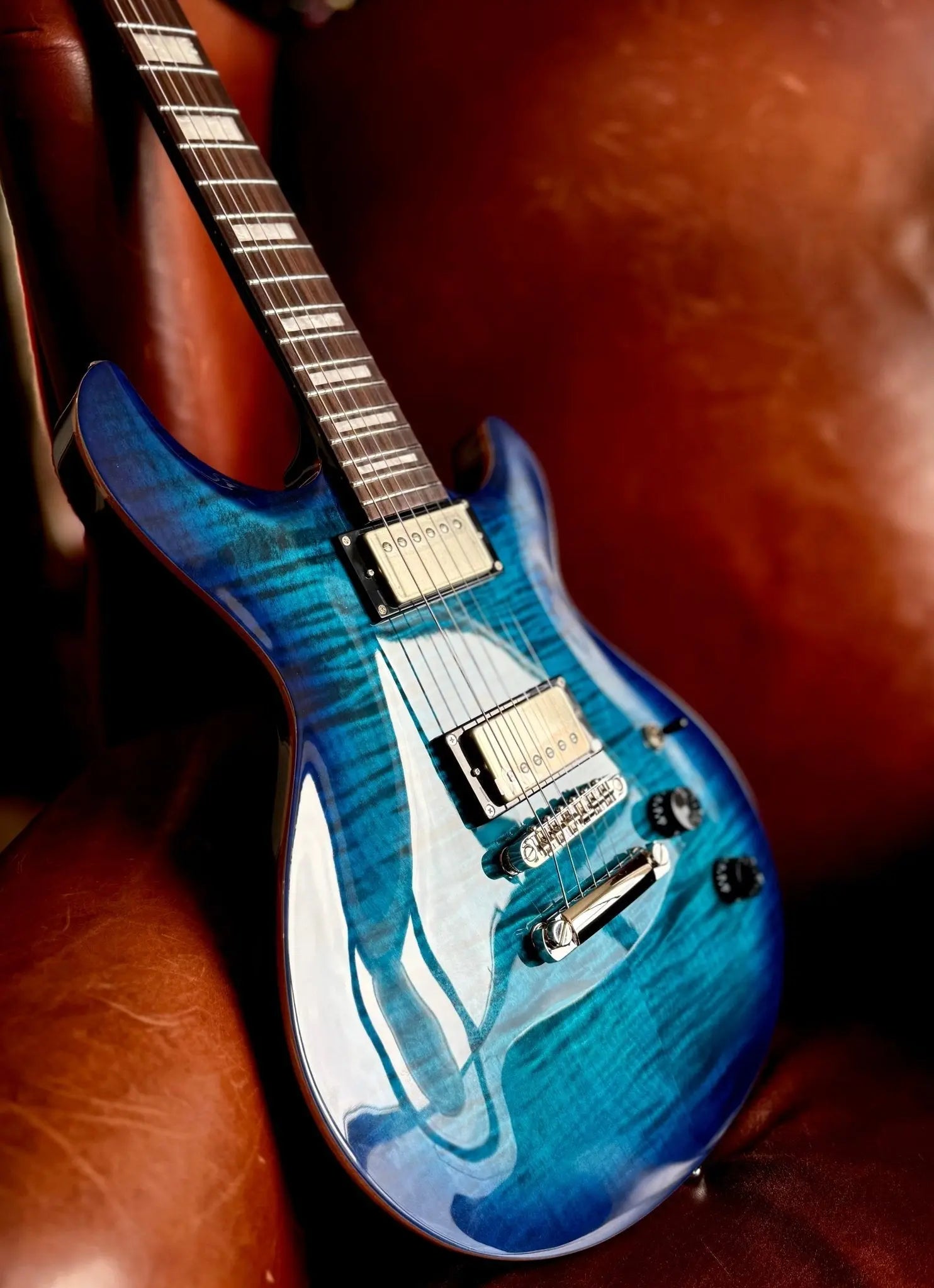 Cort M600BB Blue Burst. Awesome Set Neck Electric Guitar For PRS Lovers. Top Recommendation. - Richards Guitars Of Stratford Upon Avon