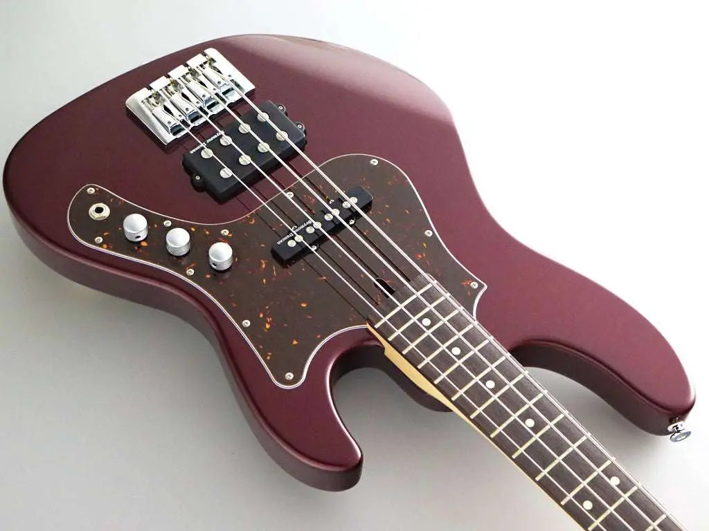 FGN Bass Guitar J Standard Mighty Jazz JMJ2ALR Azuki Metallic (AZM) With Gig Bag - Richards Guitars Of Stratford Upon Avon