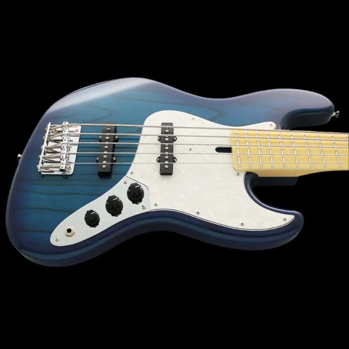 FGN Guitars Neoclassic JB 100M Ash 5 String SBB See Thru Blue Burst - Richards Guitars Of Stratford Upon Avon