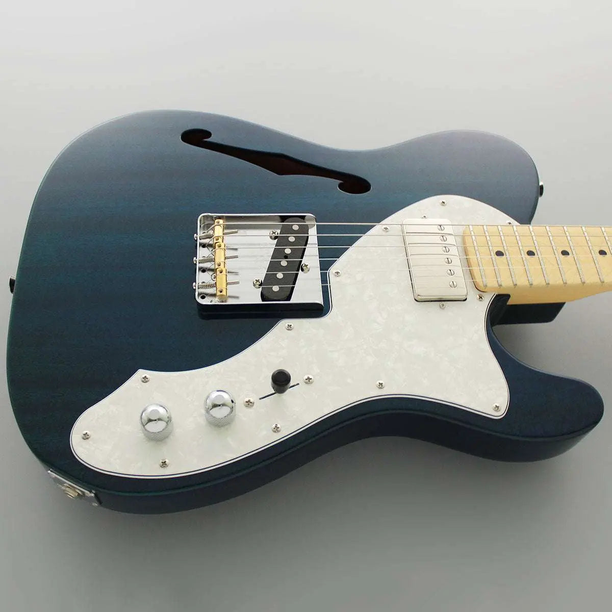 FGN Guitars Neoclassic TE 110M Mahogany Thinline HSTrans Blue - Richards Guitars Of Stratford Upon Avon
