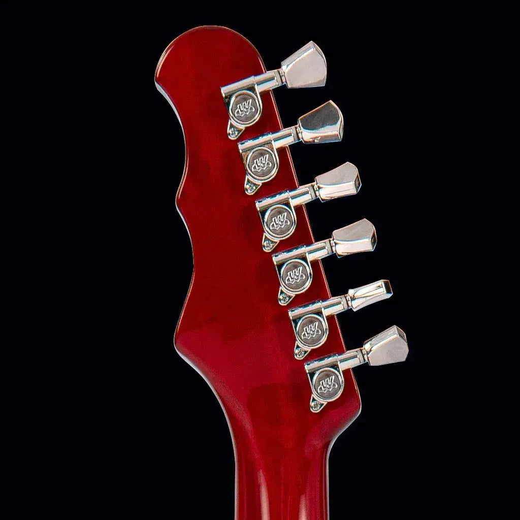 FRET KING ELISE CUSTOM WITH VIBRATO - CHERRY RED (Includes Our £85 Pro Setup Free) - Richards Guitars Of Stratford Upon Avon