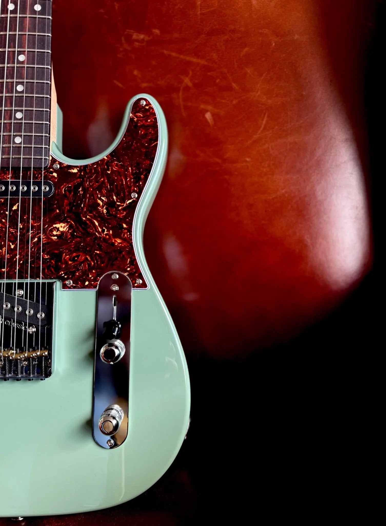 G&L Fullerton Deluxe ASAT Classic Matcha Green over Alder w' Deluxe Gigbag - Richards Guitars Of Stratford Upon Avon