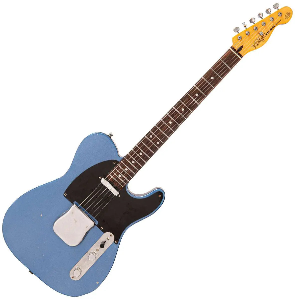 IN BUILD: - Vintage V62 ProShop Unique ~ Cracked Metallic Blue - Richards Guitars Of Stratford Upon Avon