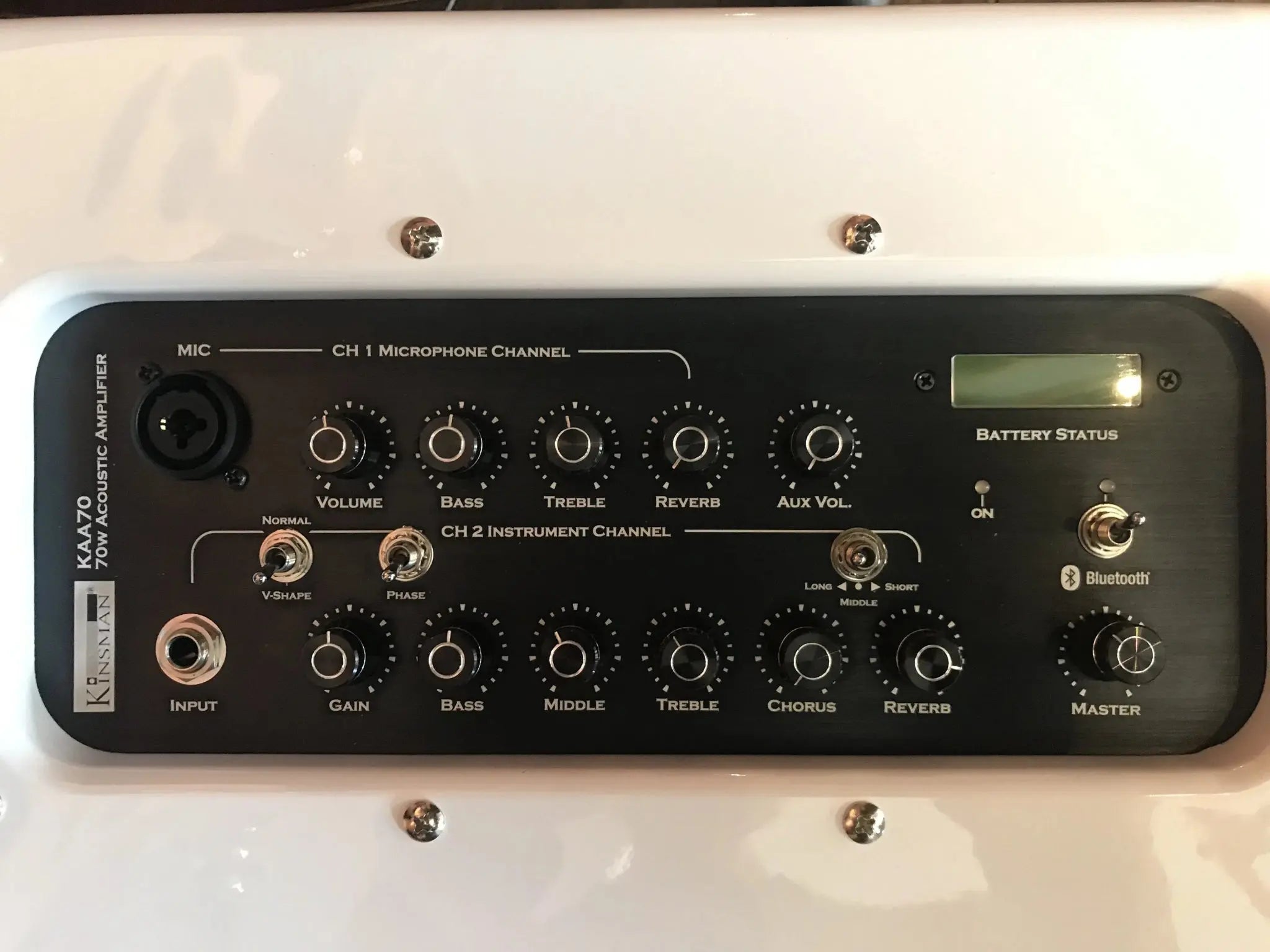 Kinsman KAA70 Twin Channel Busking Amp With Bluetooth - Quality Reverb, Chorus & Long Battery Life - Richards Guitars Of Stratford Upon Avon