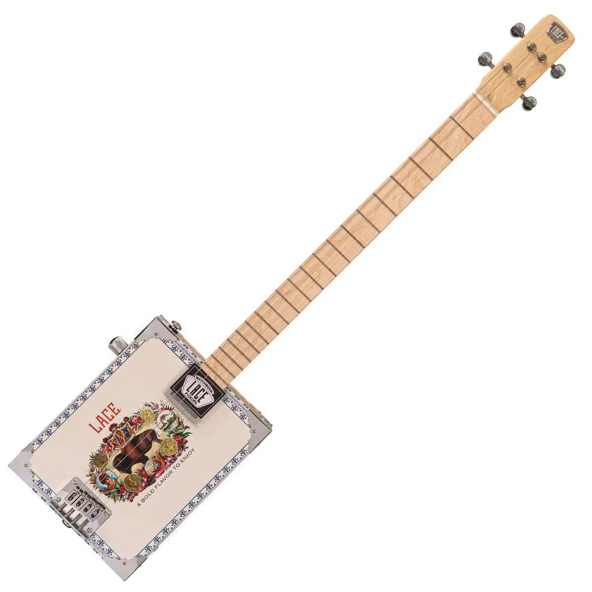 Lace Cigar Box Electric Guitar ~ 4 String ~ Buffalo Bill - Richards Guitars Of Stratford Upon Avon