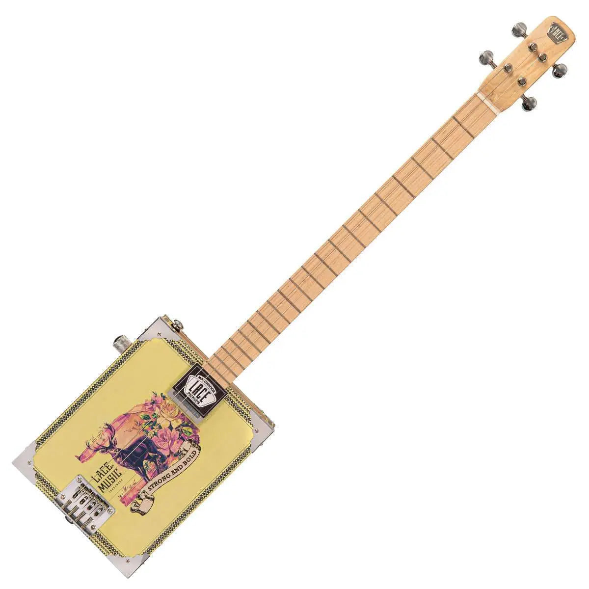 Lace Cigar Box Electric Guitar ~ 4 String ~ Deer Crossing - Richards Guitars Of Stratford Upon Avon