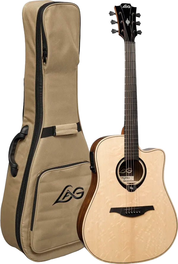 LAG HyVibe 30 H2 - Dreadnought Cutaway Electro Acoustic Guitar - Richards Guitars Of Stratford Upon Avon
